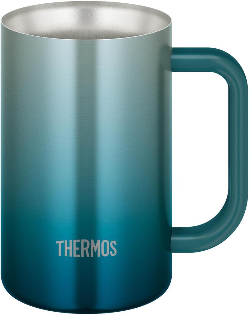 Thermos Vacuum Insulated Mug, 600ml, Blue-Green, Dishwasher Safe, Thermos Flask Design, Keeps Drinks Hot or Cold, Beer Mug, JDK-601C BLGR