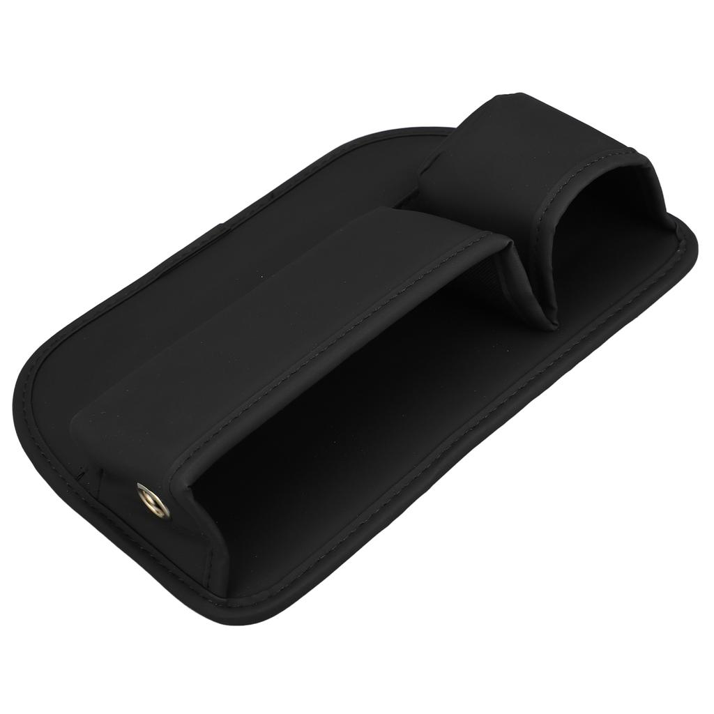 Förvaringsväska för bilstolsfyllning med telefon- och mugghållare Multifunktionell PU-läder Sidostolsficka Organizer Svart