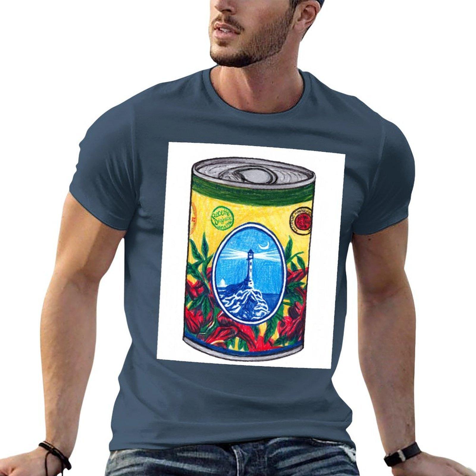 Harissa Paste Can Illustration Tshirt Abstract Pattern Print Top S