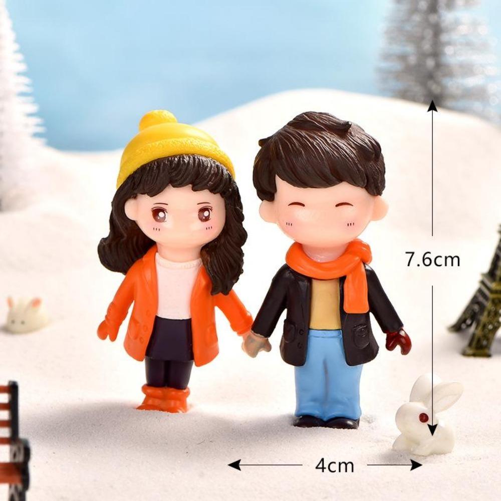 New Lovers Figures Couple Miniature Home Decor People Boy Girl Model Princess Fairy Gnome Valentine's Day Gift Dollhouse