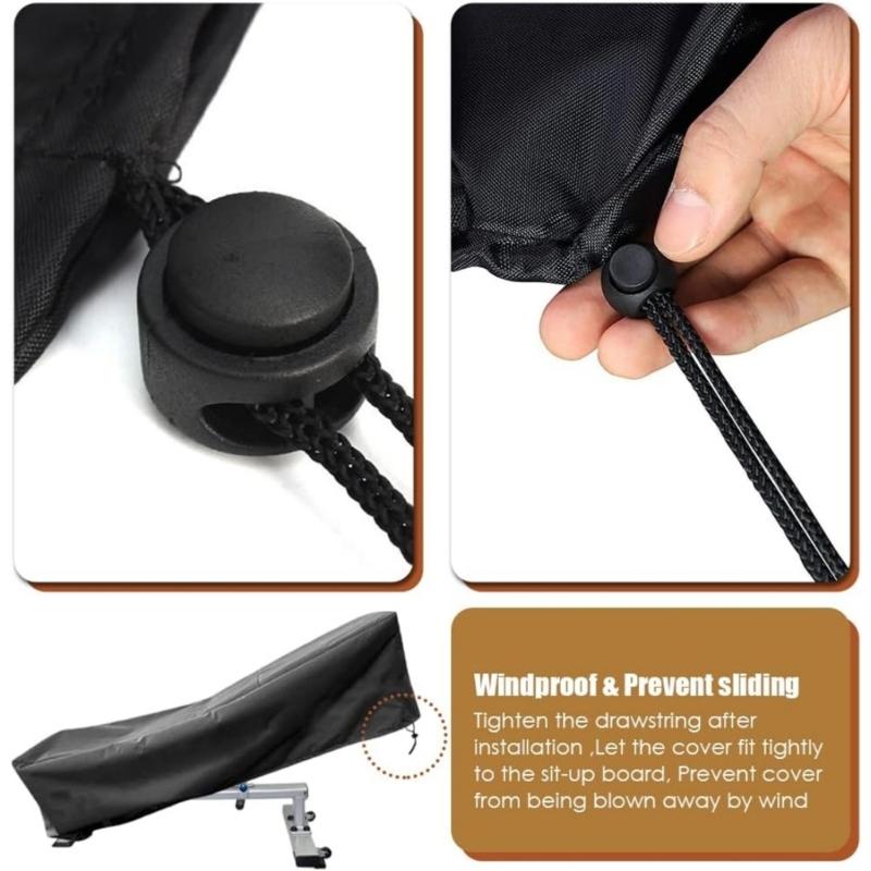 Sit-Up Equipment Protective Cover with Two-Row Stitching and Bottom Cord Closure for Dust, Rain and Storage Debris Between Workouts