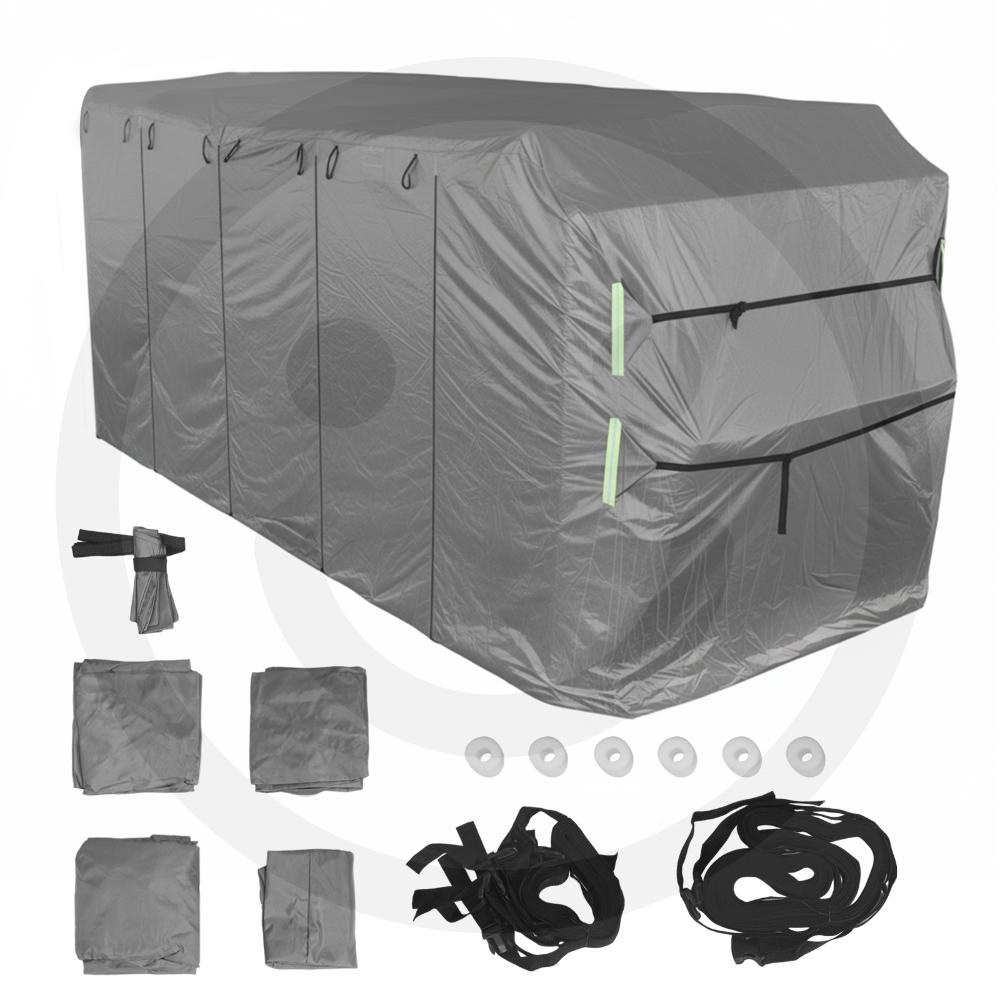 

420D Oxford Fabric Travel Trailer RV Cover Straps & Storage Bag Anti-UV Trailer Cover Windproof Waterproof Slide-in Camper Cover United States