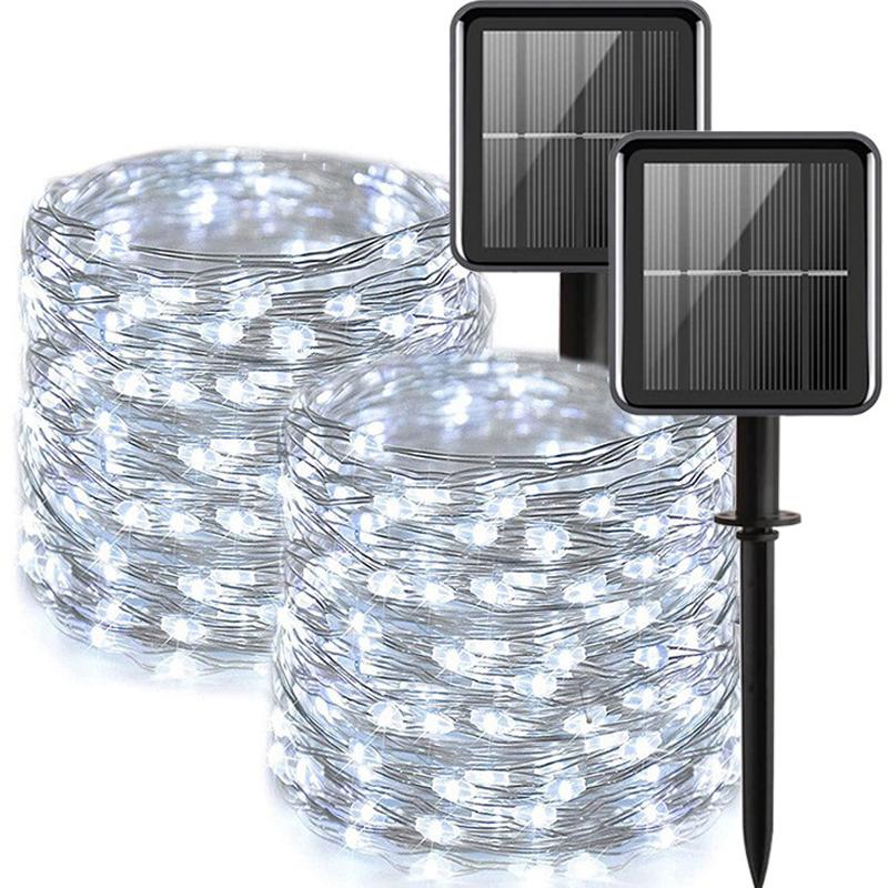 1 Pack Solar Lights Outdoor Waterproof Solar Fairy LED String Light With 8 Modes Twinkle Lights For Garden Party Wedding Decor