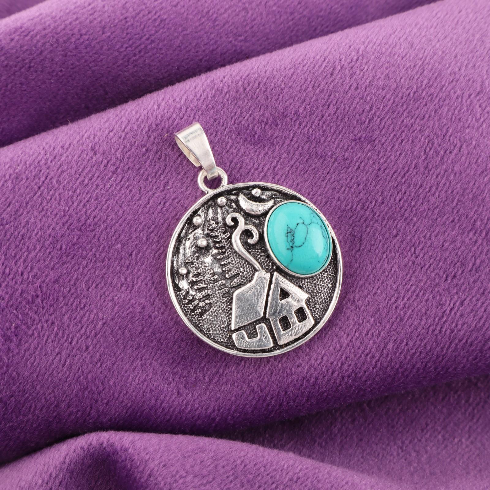 

Редкий драгоценный камень бирюзового цвета, ювелирная подвеска из стерлингового серебра 925 пробы, 1,29 дюйма, для нее CP-39-23