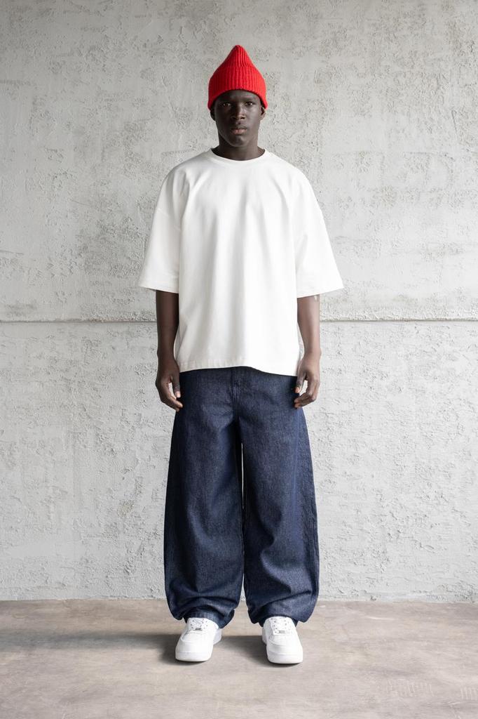 Men's Basic Balloon Fit Baggy Jeans - Dark Blue S