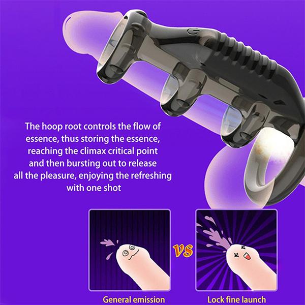 Penis Lock Male Soft Flexible Condom Delay Ejaculation Cock Ring Adult Toy