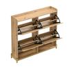 Modern Shoe Rack in Wood Look, 4-Door Shoe Cabinet, Space-Saving Shoe Cabinet for Entrance Areas, Hallways, or Corridors, Sturdy and
