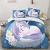 Girl Pink Unicorn 3d Bedding Set Kids Bed Linen Quilt Duvet Cover Sets Home Textile Decor Twin Single Queen King Size Gift Cute