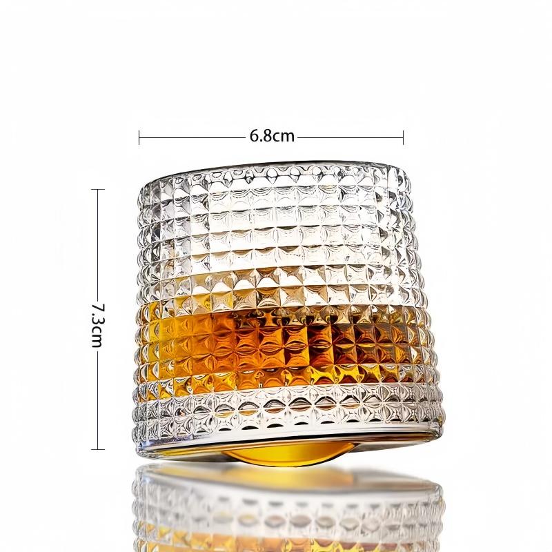 Drehbarer Glasbecher Oberteil Drehbarer Glasbar Whiskeyglas Dekompressionsglas Ausländisches Weinglas Wasserglas