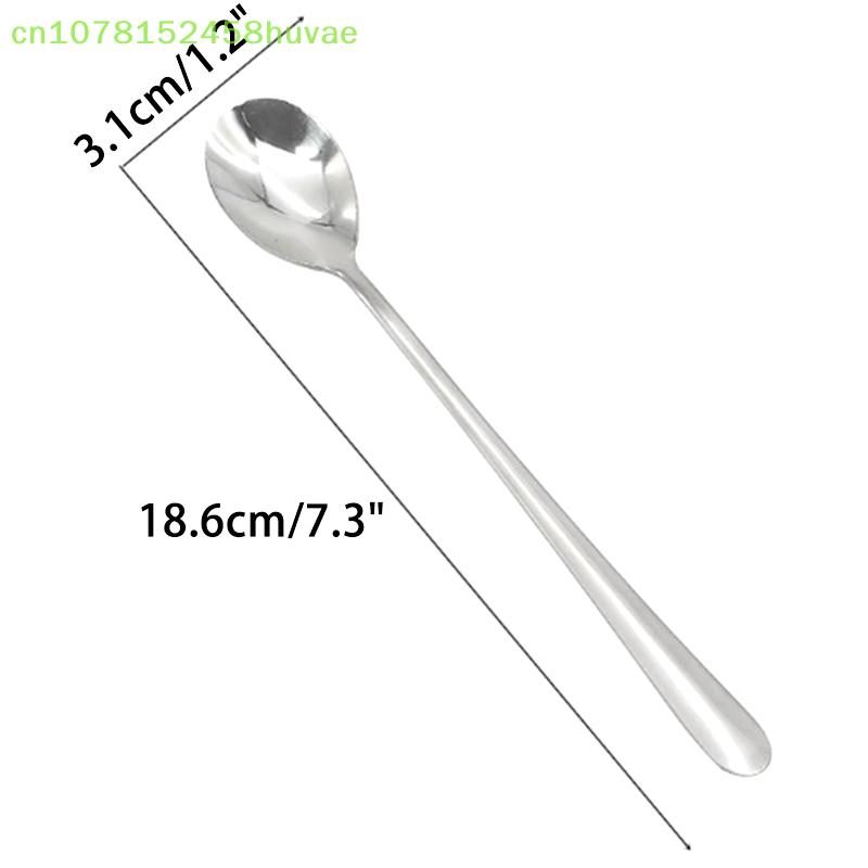 1 Pc Stainless Steel Round Spoon Net Red Golden Dinner Long Handle Stirring Dessert Spoons For Kitchen Accessories Gadgets