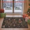 1pc, 2D Flat Printing, Christmas Skull Rock Style Entrance Doormat, Non-Slip Machine Washable Easy-to-Clean Polyester Mat, Suitable for Home and Outdo