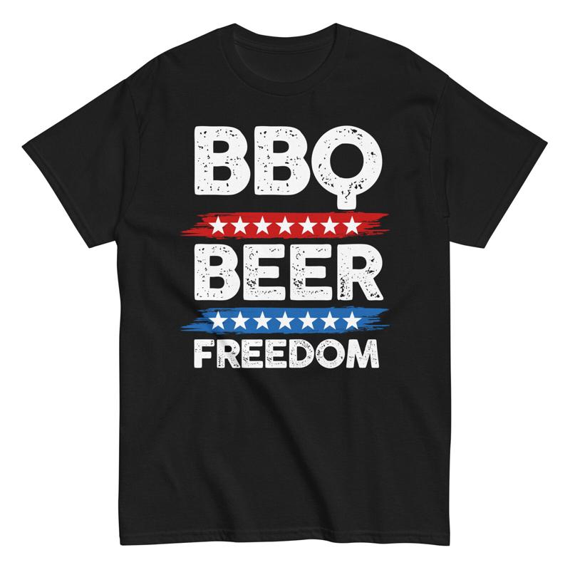 4th of July USA T Shirt America Party BBQ Beer Freedom