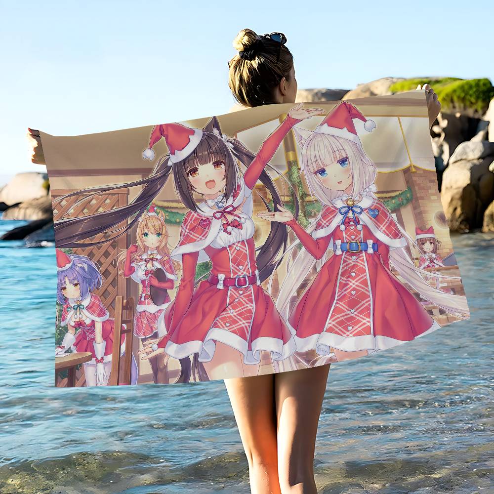 Anime Nekoparas Big Microfiber Beach Towels Quick Dry Towel Sand Beach Towels Pool Towel For Travel Swim Pool Yoga