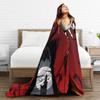 Dracula Halloween Blanket  Warm Aesthetic Plush Throw Blanket For Couch Chair Sofa Bed Travel Flannel Bedspread Bed Cover