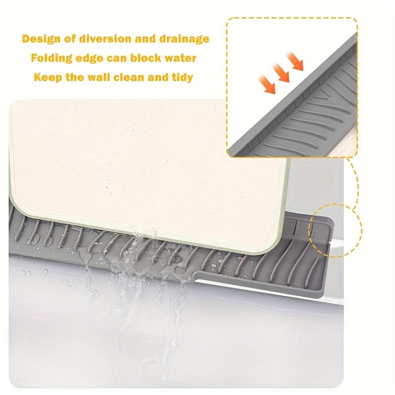 1pc Heavy-Duty Non-Slip Silicone Drainage Drying Mat - Foldable Sloped Sink/Countertop Drain Board with Narrow Edge