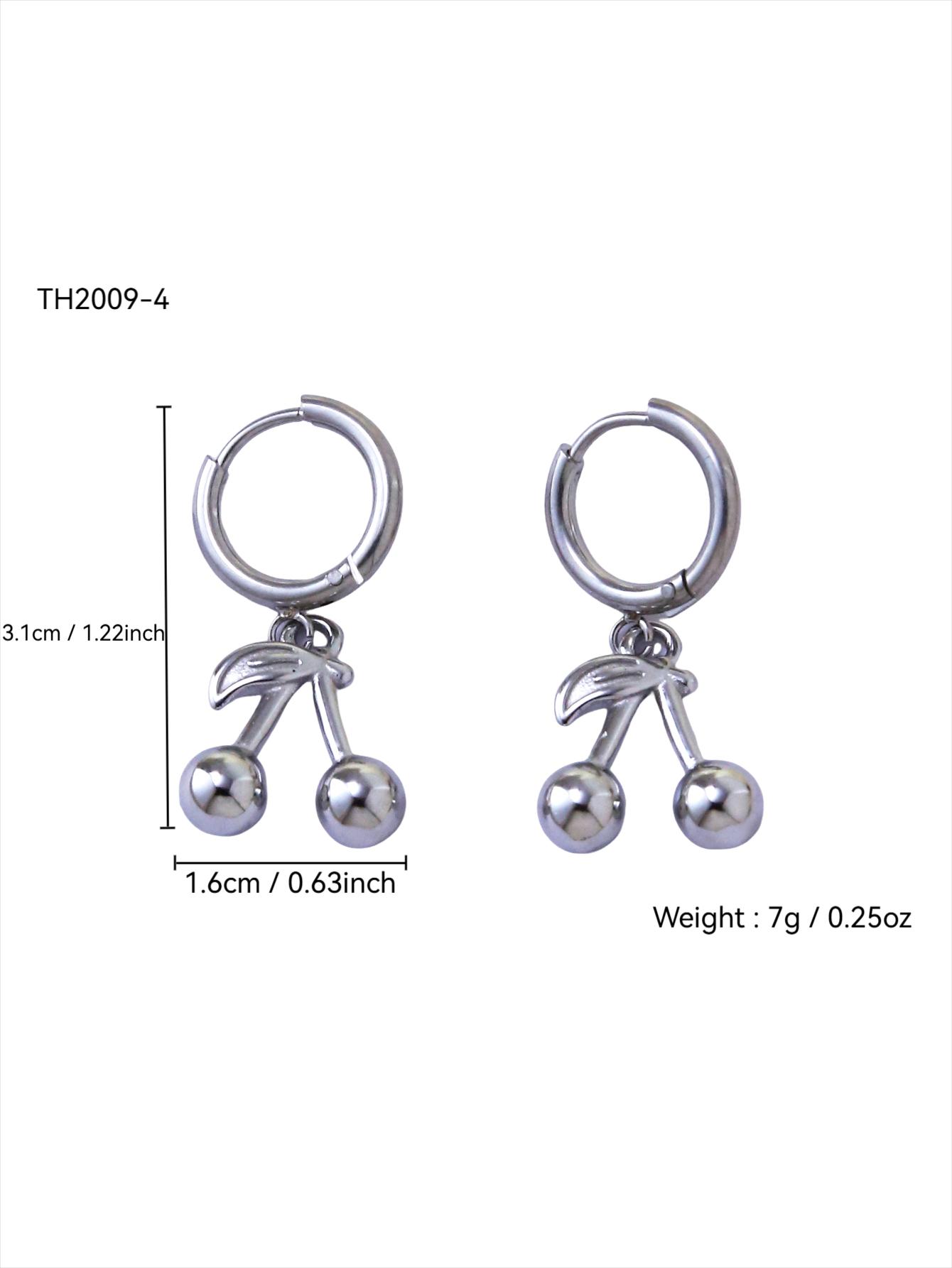 

1 шт. Модный простой комплект ювелирных изделий из нержавеющей стали с покрытием из 18-каратного золота, ожерелье и серьги с вишней для женщин, для повседневной носки