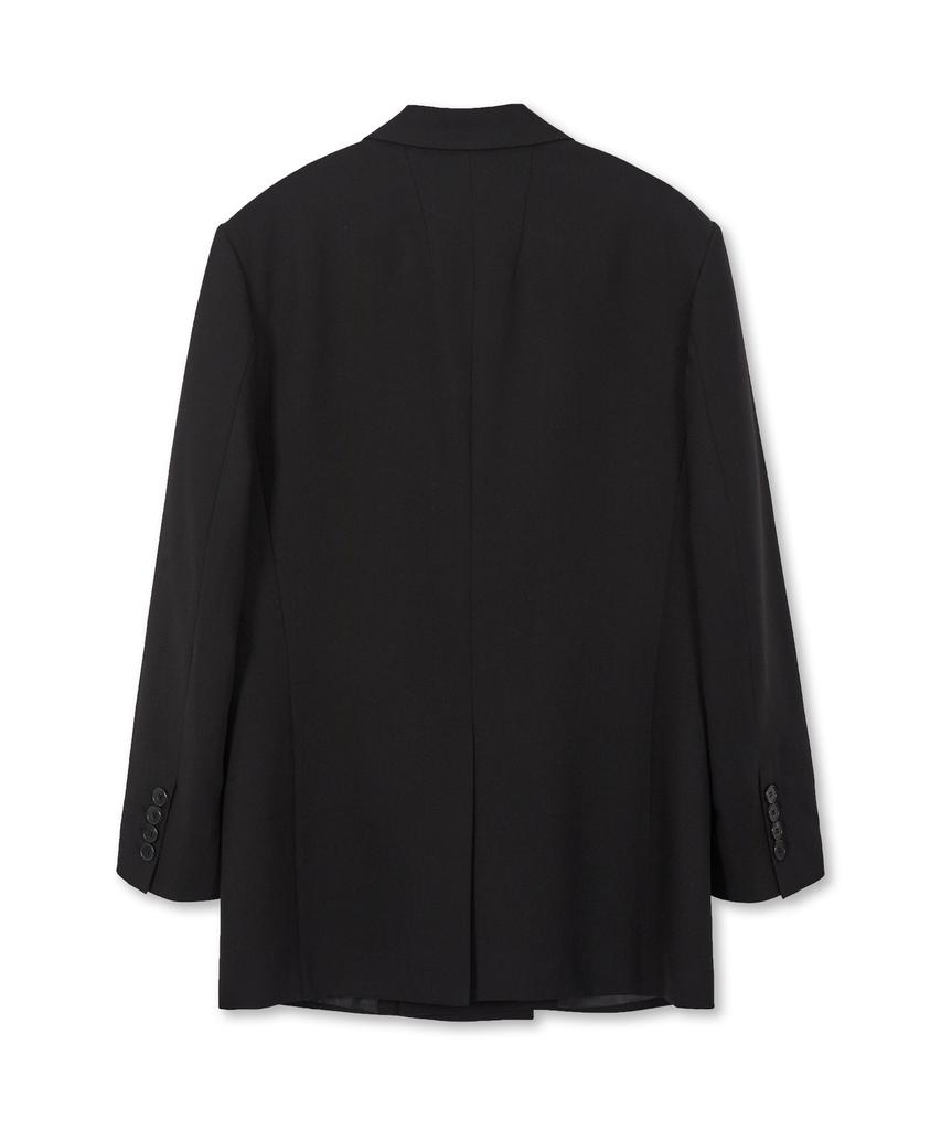 West Grand Boulevard Libre Oversized Wool Blended Double Blazer Black