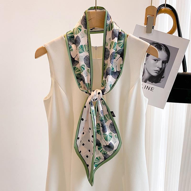 Long Silk Scarf Bag Tie Lady Neck Skinny Scarves Hairband Foulard  Print Brand Lady Neckerchief Ribbon  Summer New