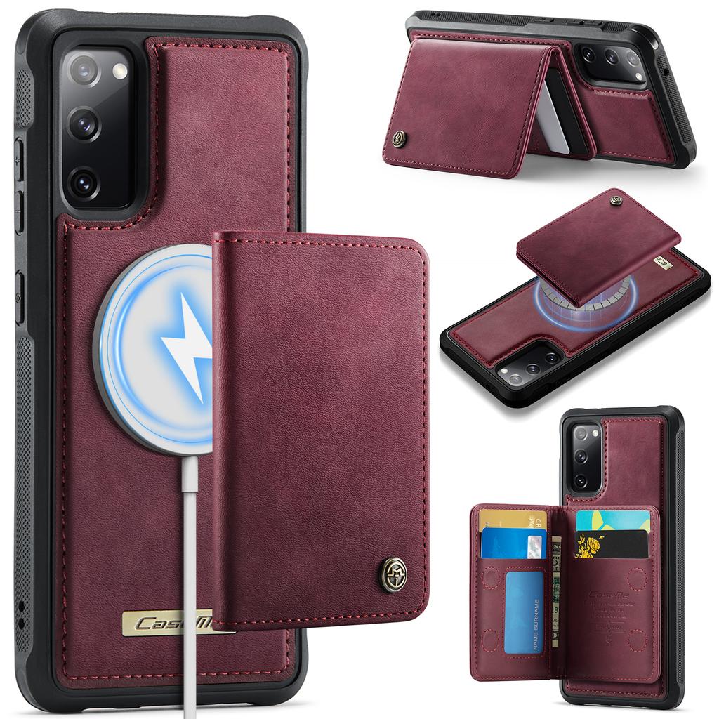 For Samsung Galaxy S20 FE Magnetic Case CASEME ME80 Series Leather PC TPU Phone Cover with Detachable Wallet