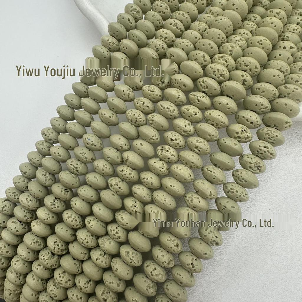Solid Color Lava Stone Abacus Bead Bracelet Necklace DIY Jewelry Accessories