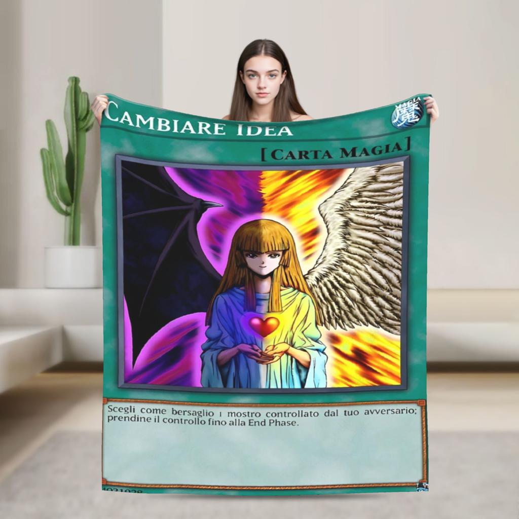 Anime Yu Gi Oh Card Blankets  Flannel Funny Breathable Throw Blankets for Bedding Lounge Textile Decor