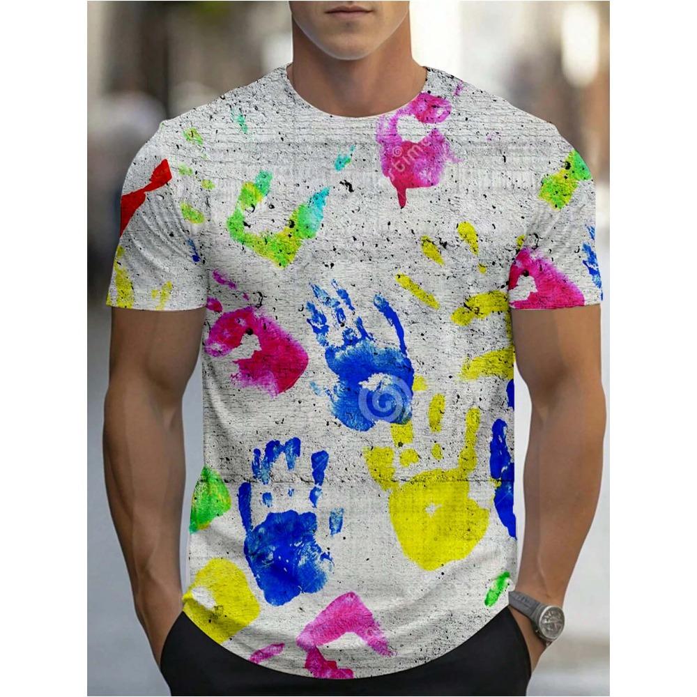 3D Digitaldruck T-Shirt Teenager Herren Kurzarm Oberteil Vielseitig Atmungsaktiv