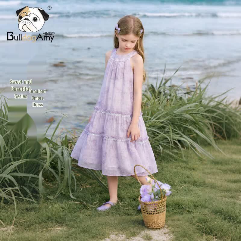 CHANZUIGOU Girls  Tencel Gradient Dye Sleeveless Dress 170cm