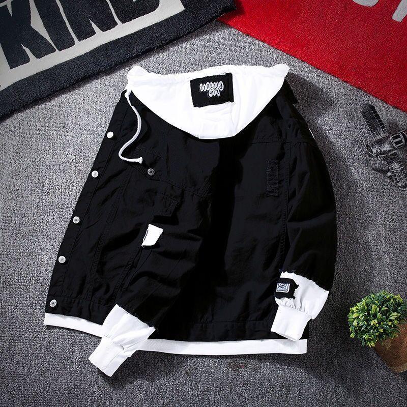 Men's 2020 Stylish Loose-Fit Korean Denim Jacket for Autumn and Winter