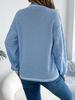 Autumn New Style College Style Patchwork V-Neck Cable Knit Long Sleeve Sweater Women's Clothing