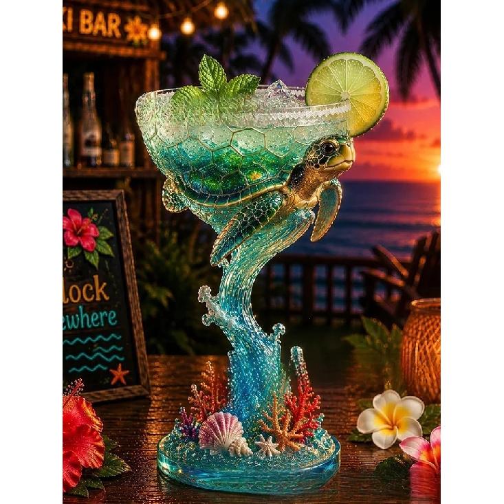 Bird Themed Margarita Tropical Drinkware Cocktail Glass Barware Gift