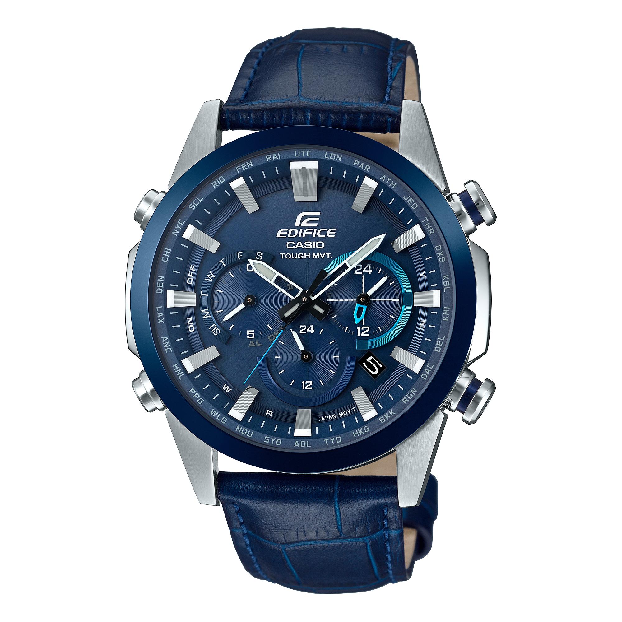 

Casio Men s Analog Alarm Quartz Watch EQW-T630YBL-2A синий