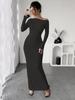 2026 One-Shoulder White Floral Slim-Fit Maxi Dress for Women