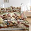 3pcs Easter Bunny Bedding Set - Includes One Quilt Cover and Two Pillowcases (No Core) - Anime Cartoon Design, Perfect for Bedroom and Guest