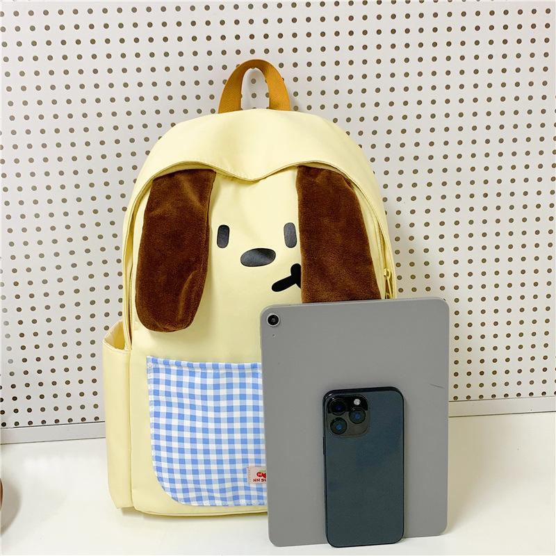 Schoolbag Cute Cartoon Puppy Backpack Female Student Versatile Casual School Bag Large Capacity Girl Heart Lightweight Travel Backpack