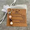 Sister Birthday Gift Set Agate Stone Keychain With Sentimental Message Card and Beaded Bracelet for Women