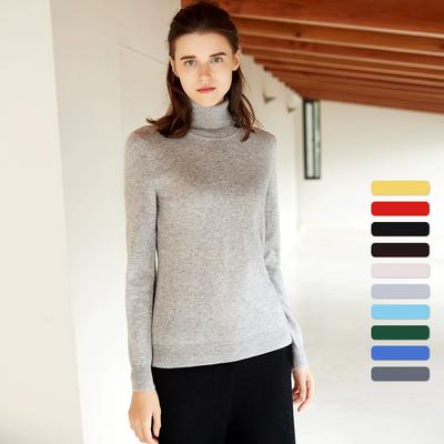Rollkragen-Kaschmirpullover für Damen, modischer, warmer Pullover, einfarbiges Oberteil