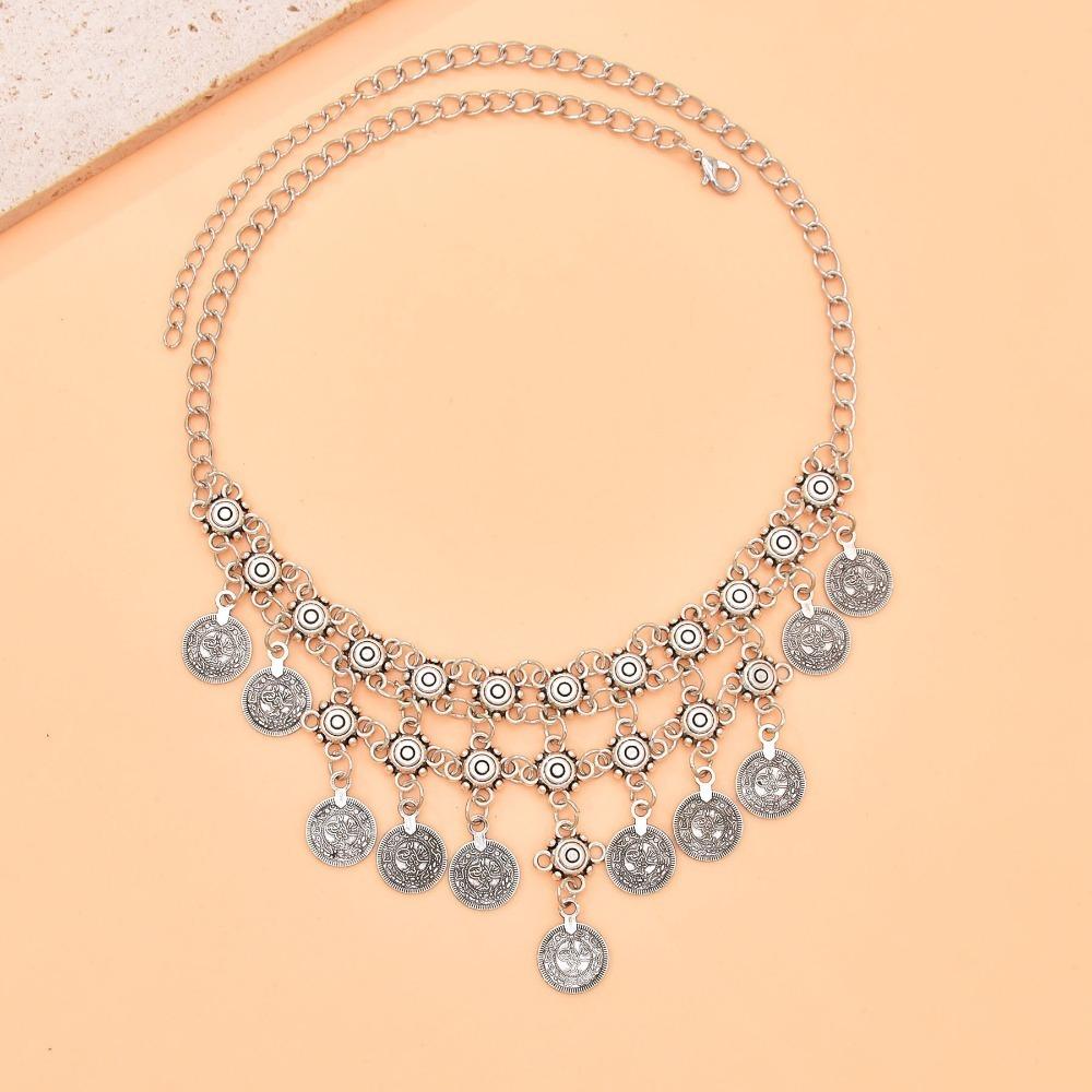 Bohemian Style Coin Necklace Versatile Ethnic Charms Necklace Statement Necklace For Women