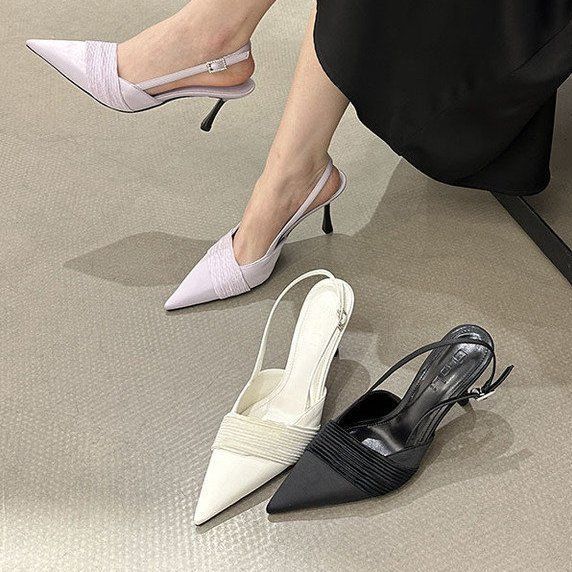 

Туфли-лодочки Baotou сандалии женские 2025 новые весенние туфли женские туфли на шпильке французские туфли-лодочки 40 фиолетовый