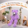 Großer Teddybär 39 Zoll Riesiges Kuscheltier Plüsch Sanfter Großer Bär entworfen für Mädchen Freundin Lila großartig für den täglichen Gebrauch