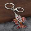 2/6/12PCS Zinc Alloy Pendant Fish Shape Key Holder with Rhinestones Inlaid Enamel Craft Lobster Clasp Bag Charm Bag Charm