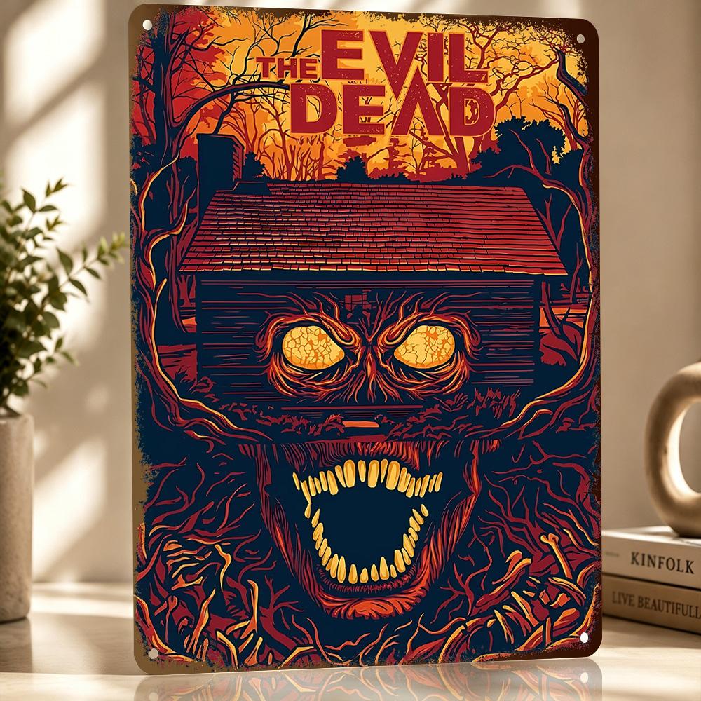 Evil Dead Personalized D Textured Metal Poster Wall Art Vintage Tin Signs for Bedroom Decoration Room Decorating Interior Stuff