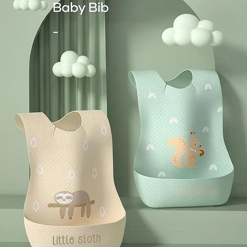 Infant Waterproof Print Bib Super Soft Saliva Pockets Children's Complementary Food Rice Bibs Burp Cloths Baby Items