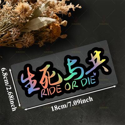 1pc RIDE OR DIE Original Motocycle Stickers Waterproof for Motocycle Helmet Fairing Fuel Tank Car Windows Scooter Vinyl Decals