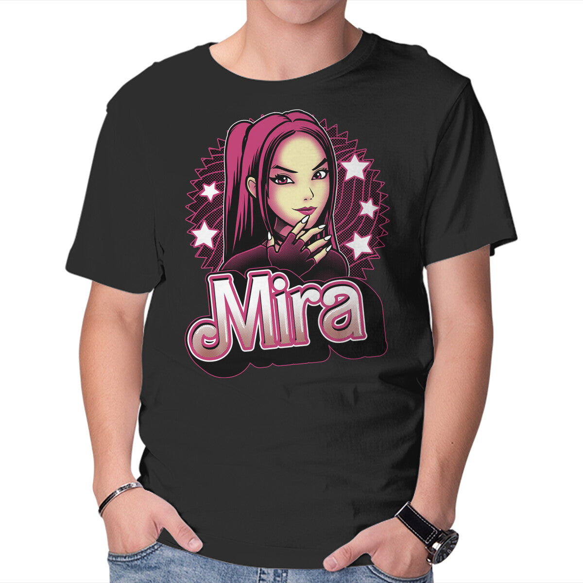 Unisex Crew Neck T-Shirt Demon Huntress Mira Graphic Short Sleeve Casual Tee XXL
