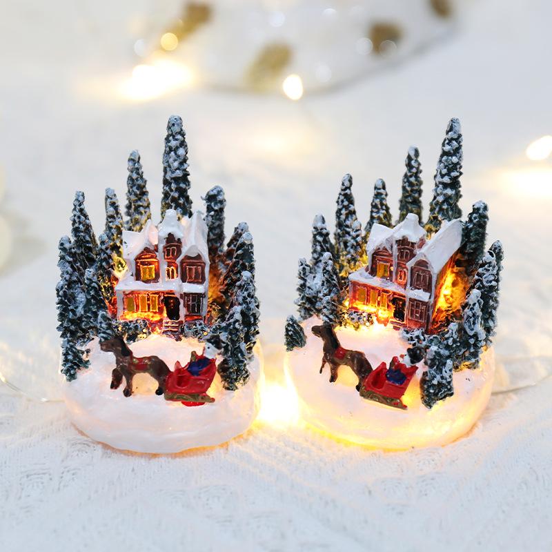 Luminous Resin House Christmas Ornament: Creative Holiday Decor & Gift
