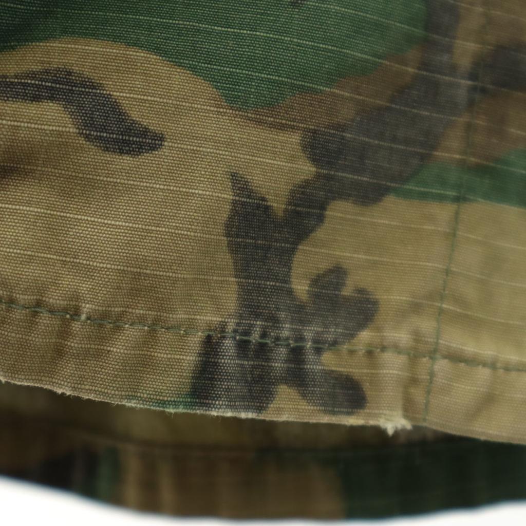 US ARMY 60s 70s Vintage 5th Brown Leaf Camo Pattern Jungle Fatigue Jacket Men's Used