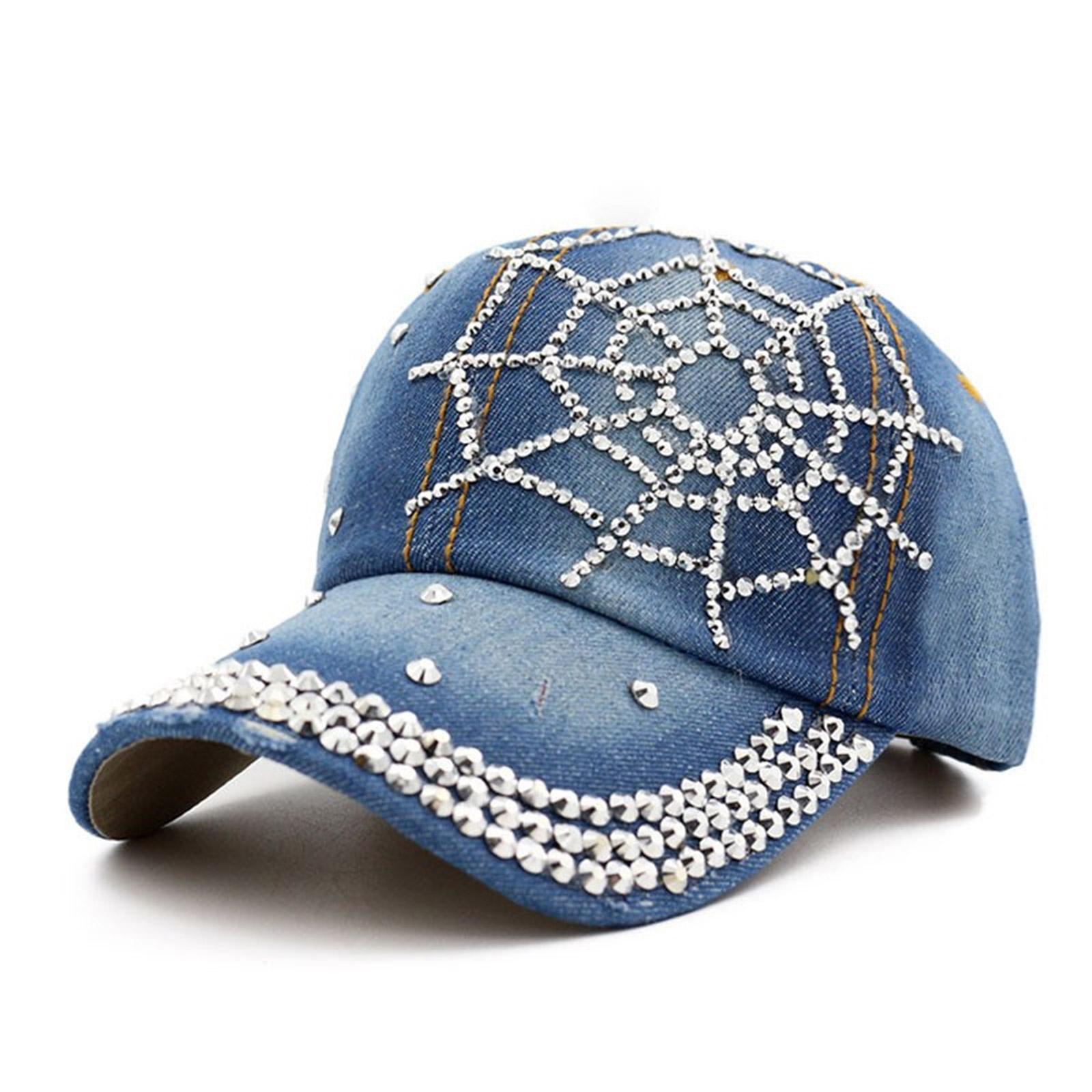 

Personality Styles Hat Hiphop Fashion Hat Sparkling Embellished Hat Wide Border Hat for Everyday Wear 1