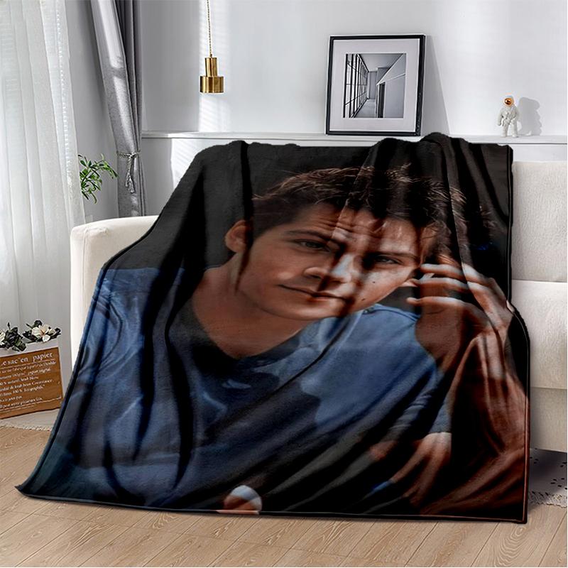 3D Dylan O’Brien DOB Actor Soft Plush Blanket,Flannel Blanket Throw Blanket for Living Room Bedroom Bed Sofa Picnic Cover Gift