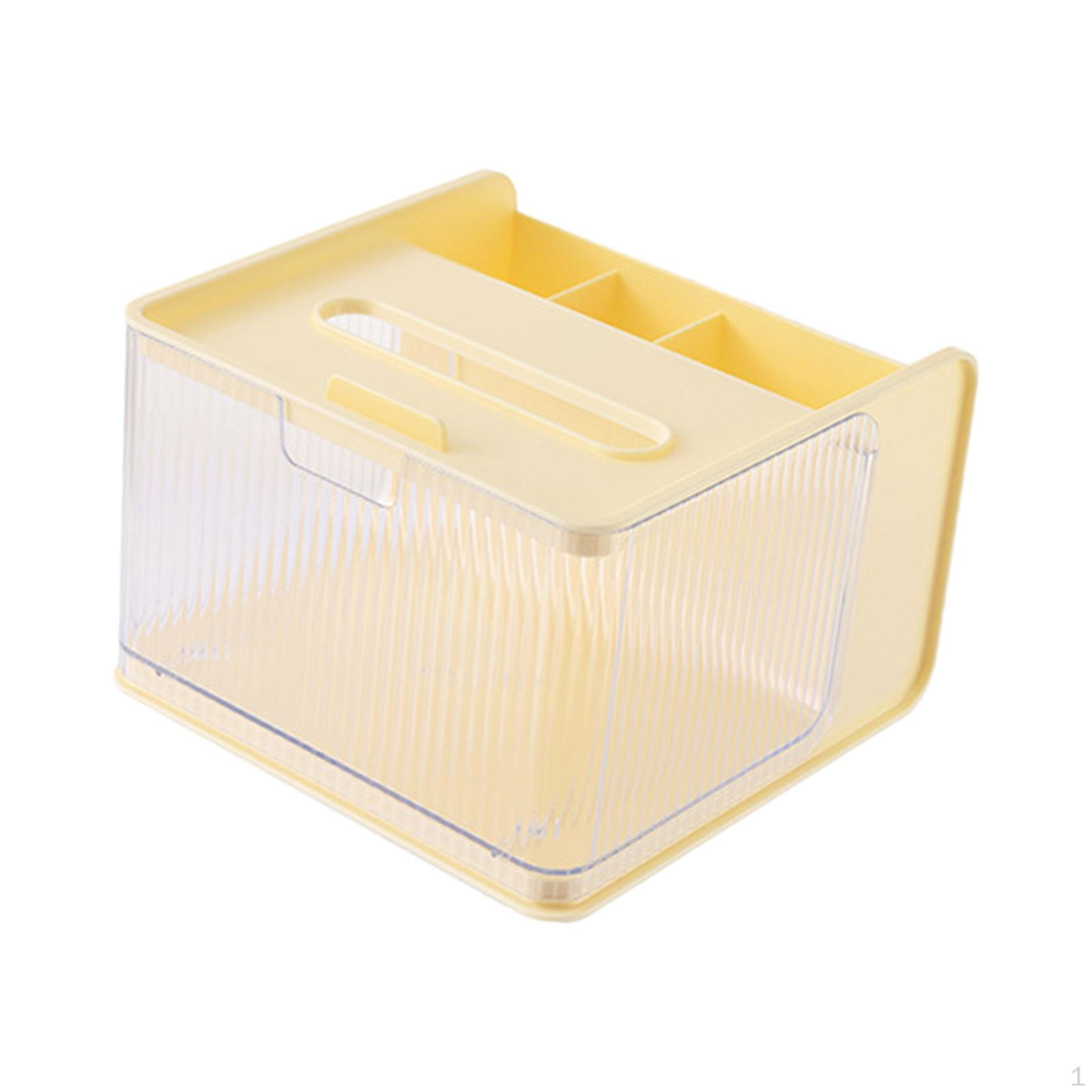 

Компактный ящик для хранения салфеток для организации дома и в офисе жёлтый