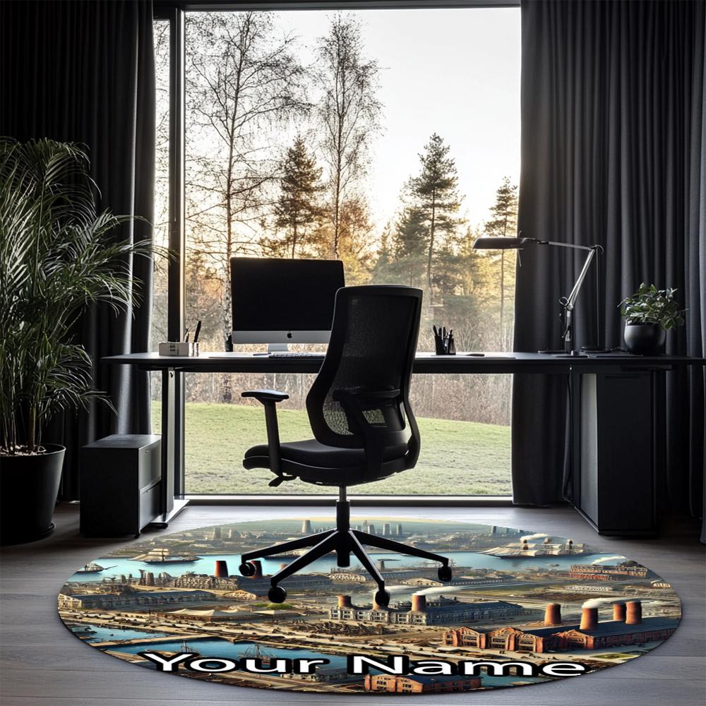 Custom Name Anno 1800 Printed Round Rug Carpet Chair Rug Area Rug Entryway Doormats,for Office Chair Living Room Bedroom Kitchen Room.